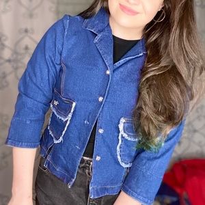 Y2K Vintage Jean Jacket with Rhinestone Buttons Vintage/Retro
